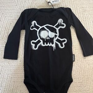 Nununu Black and White Skull Bodysuit